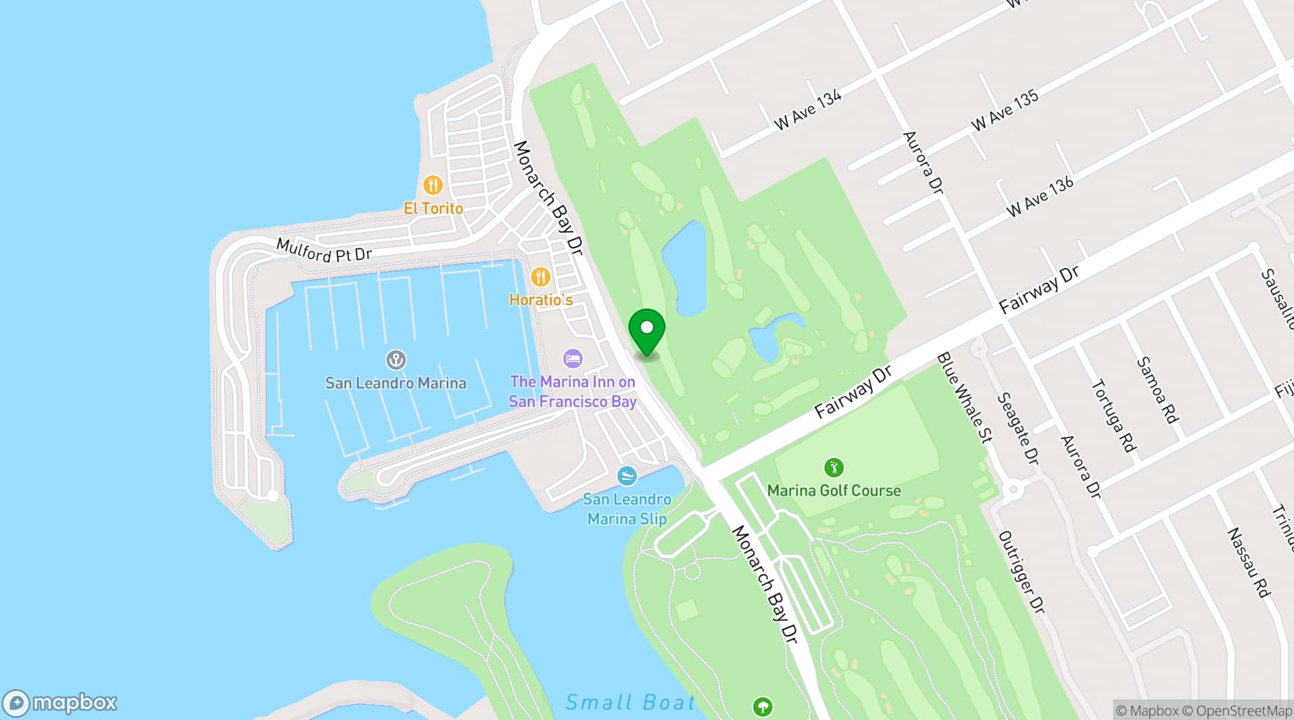 Map showing Monarch Bay Golf Club