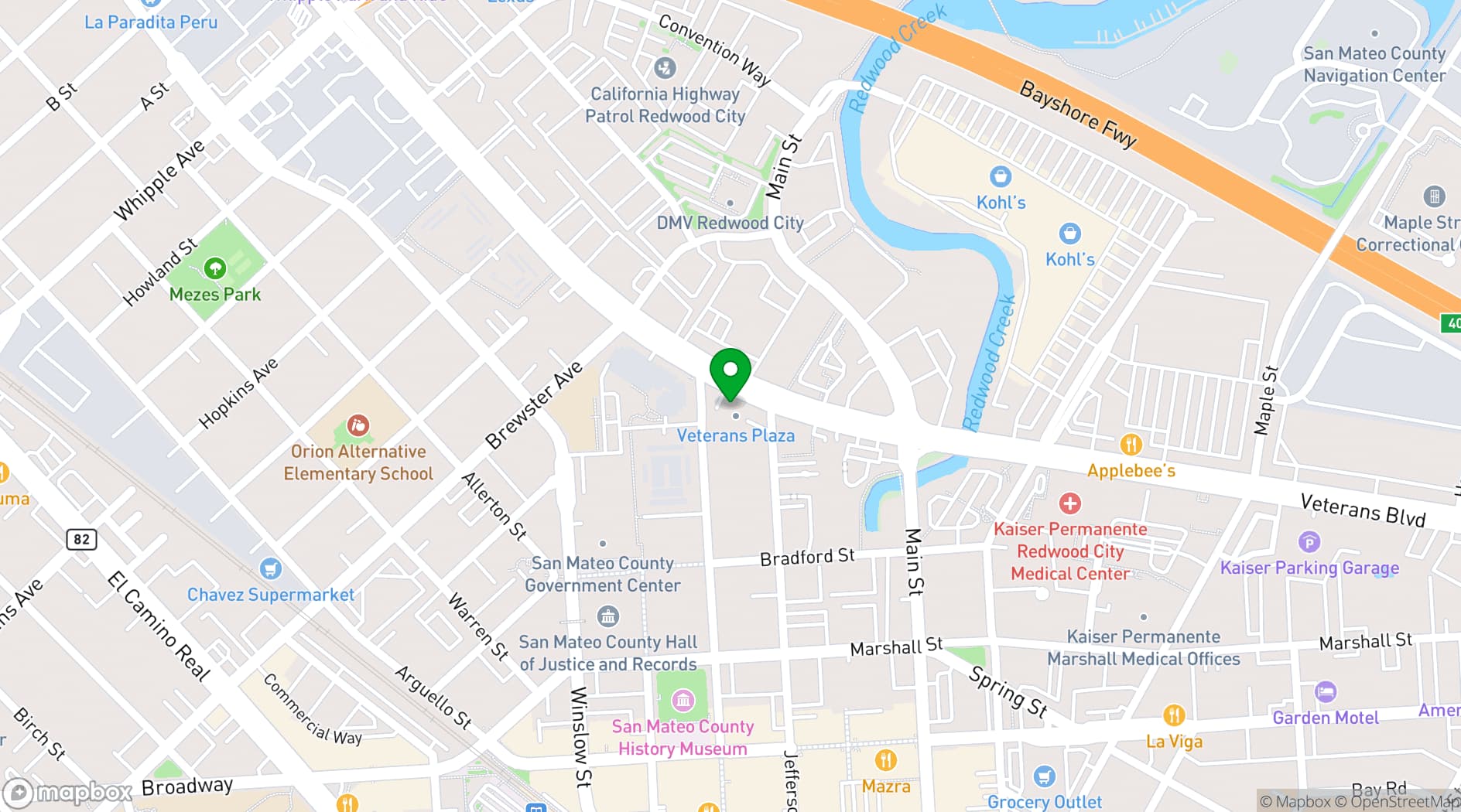 Map showing La Fonda Restaurant & Bar
