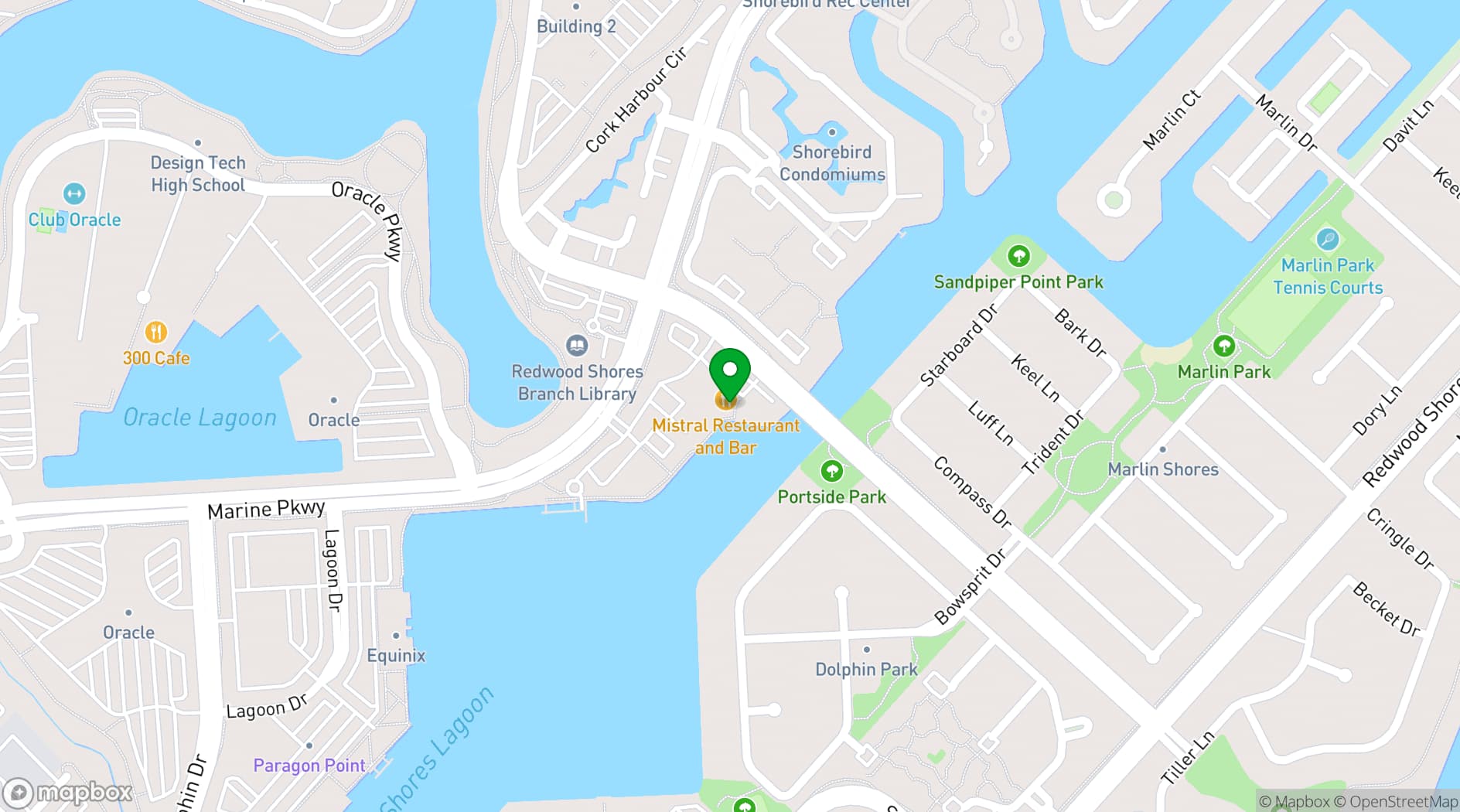 Map showing Mistral Restaurant & Bar