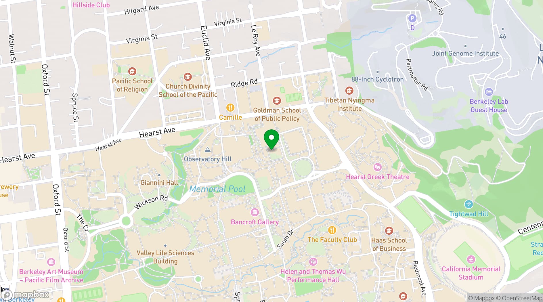 Map showing Berkeley Engineering Facilities