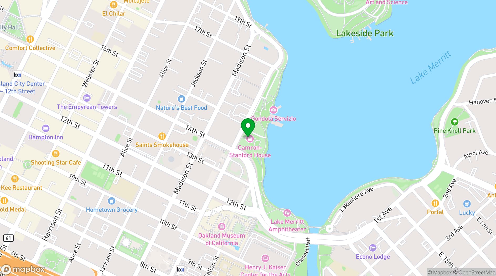 Map showing Camron-Stanford House