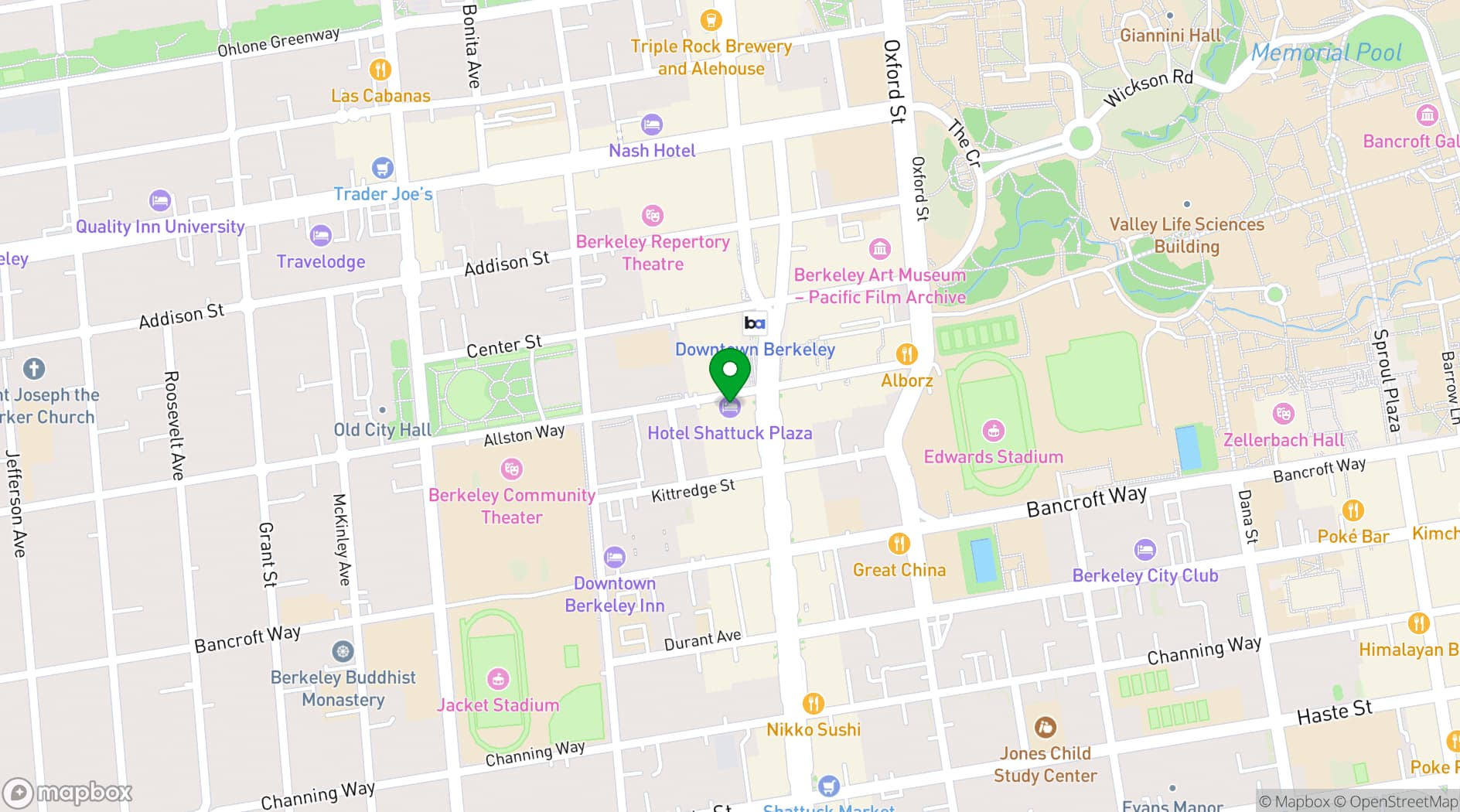 Map showing Graduate Berkeley