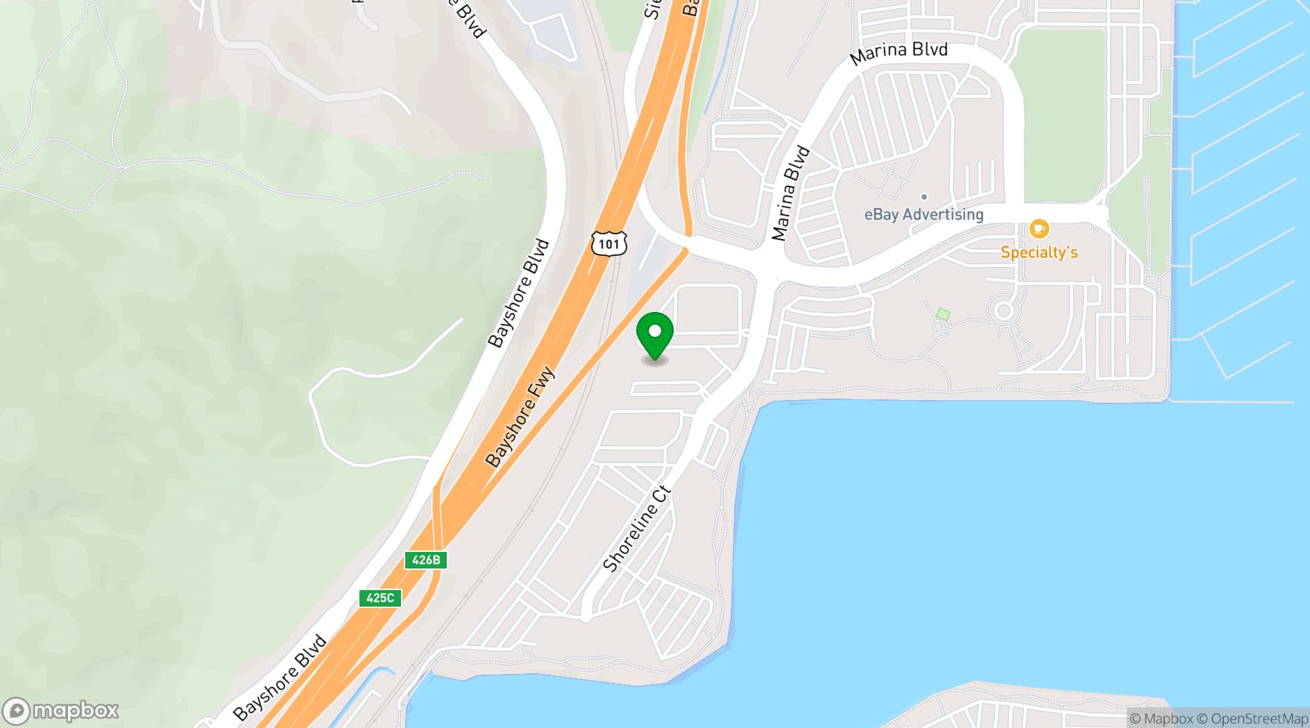 Map showing Homewood Suites by Hilton San Francisco Airport-North