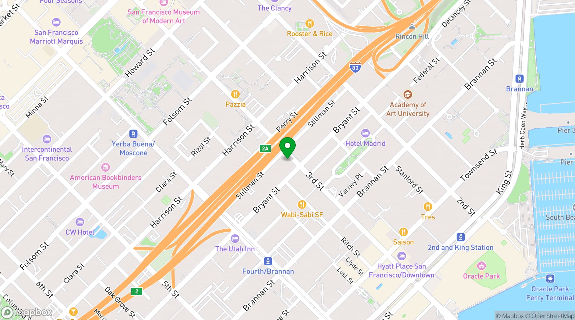 Map showing Hakashi Japanese Bar & Grill