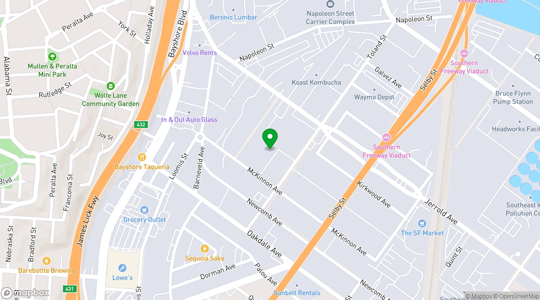 Map showing Light Rail Studios