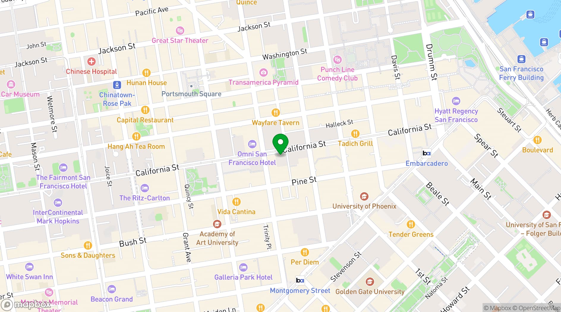Map showing Julia Morgan Ballroom