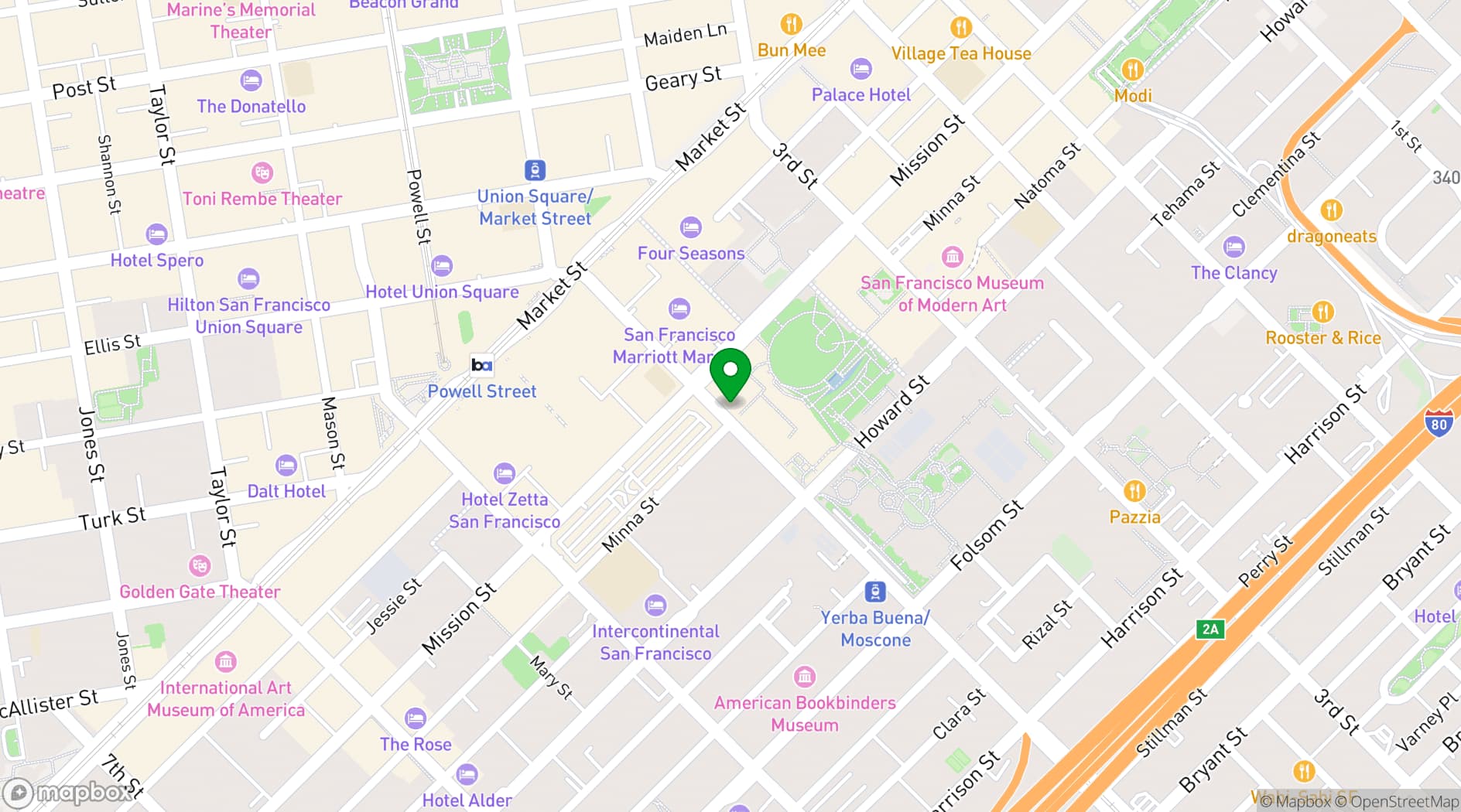 Map showing IMAX at AMC Metreon 16