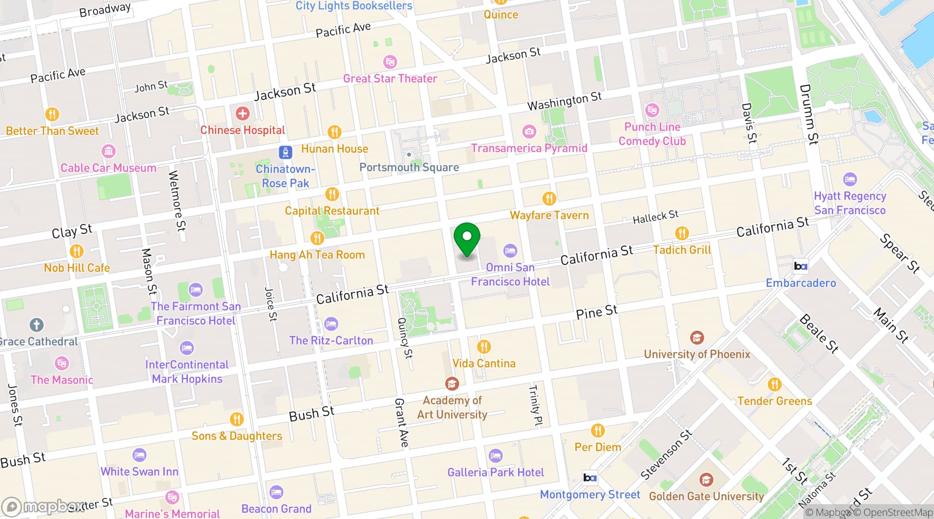 Map showing Regus - San Francisco - 580 California