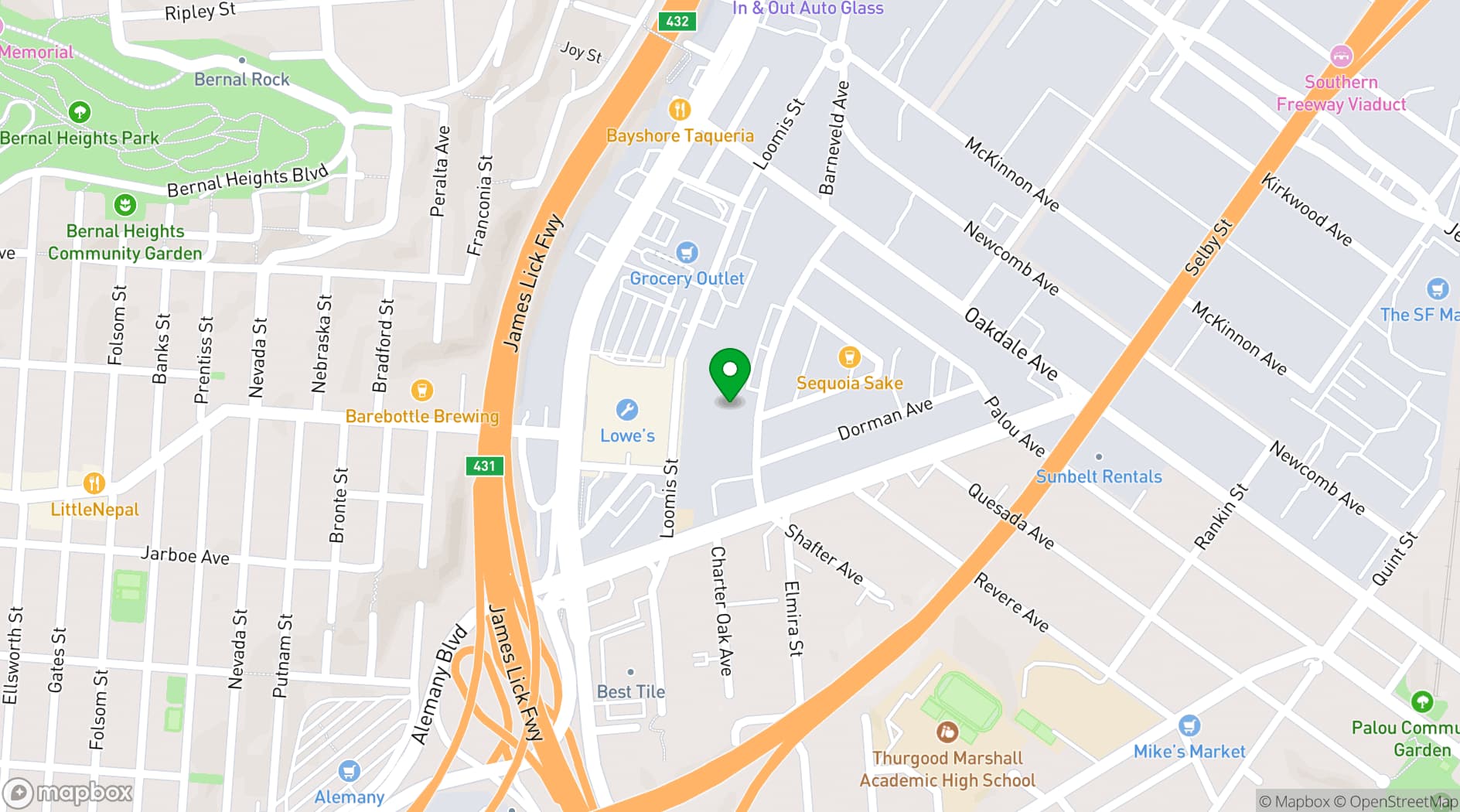 Map showing Sundance Saloon