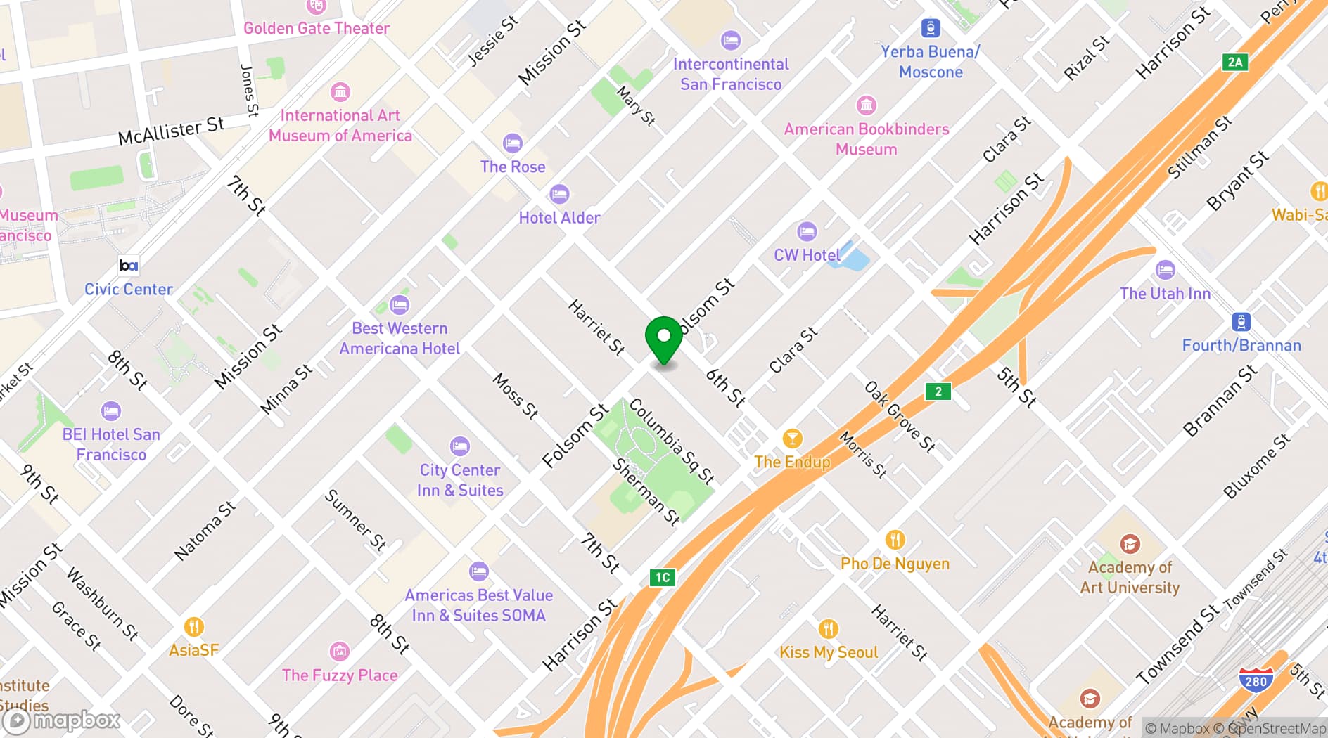 Map showing 1015 Folsom