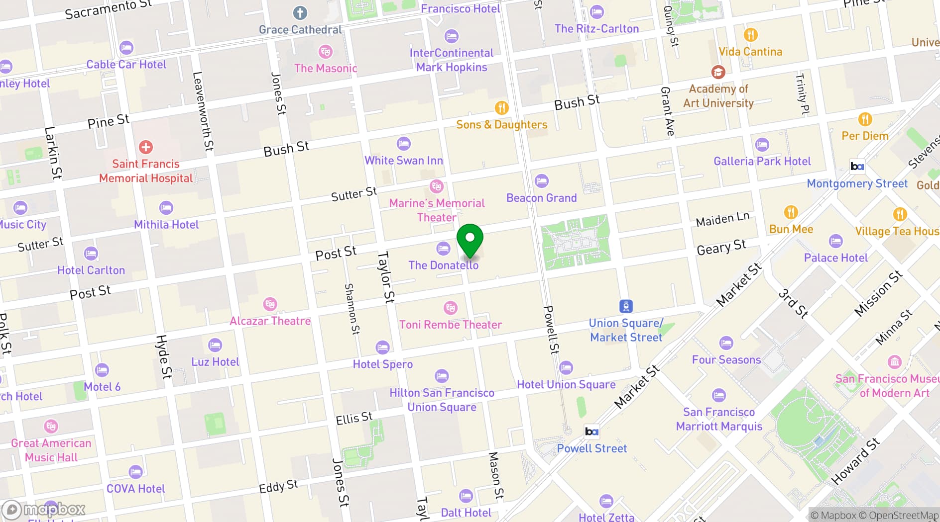 Map showing August Hall