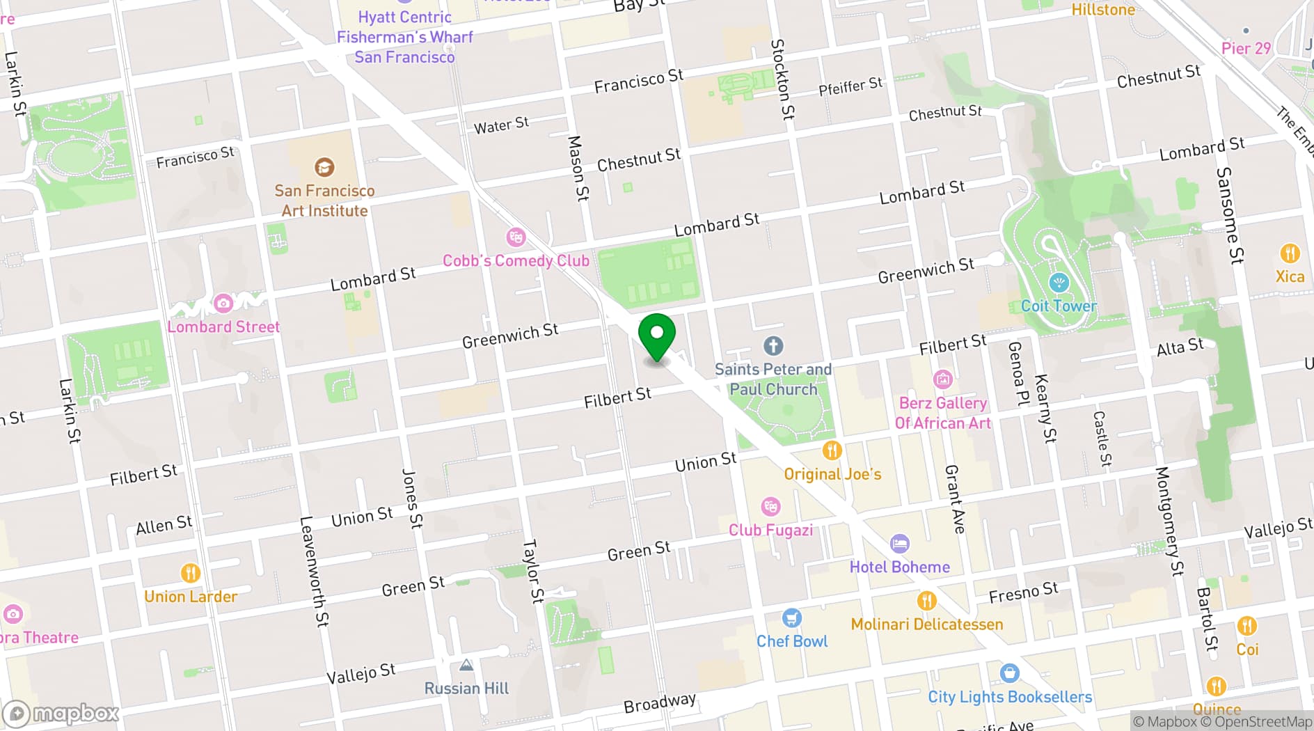 Map showing Piccolo Forno