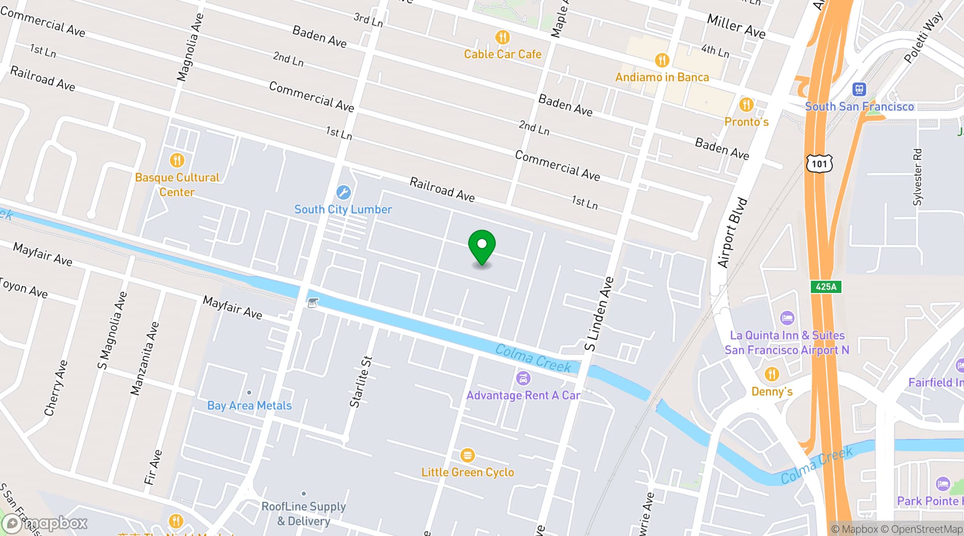 Map showing Trakworx Mastering & Recording