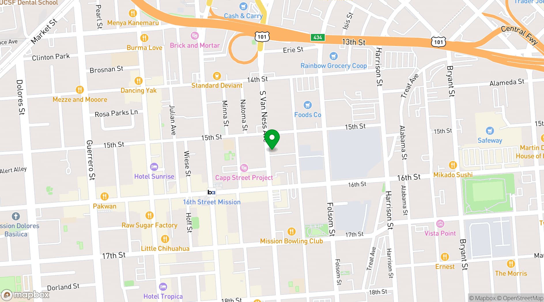 Map showing Flying Pig Bistro & Pub