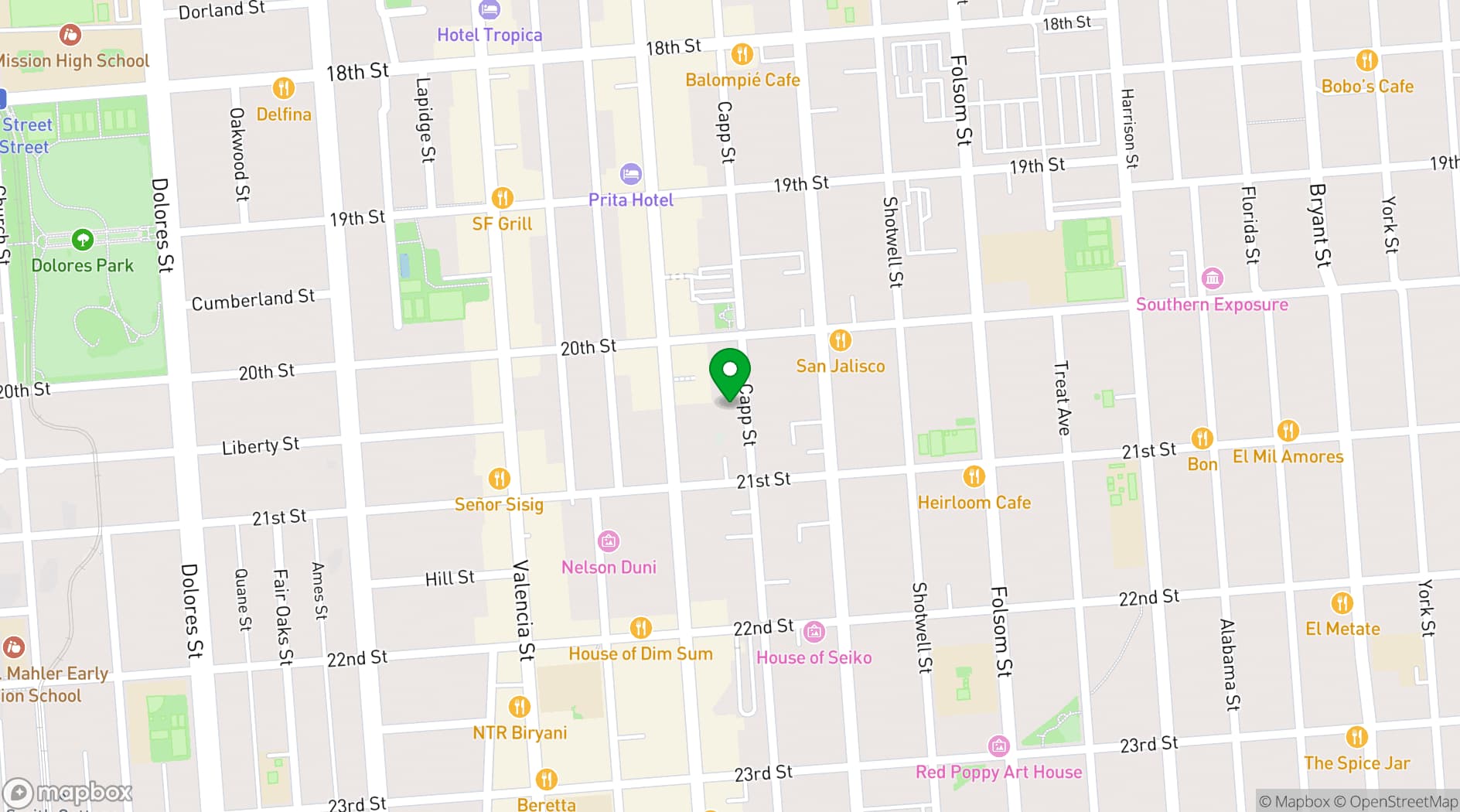 Map showing San Francisco Community Music Center