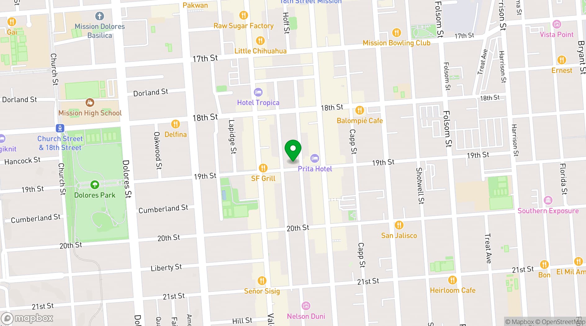 Map showing Mission Loft