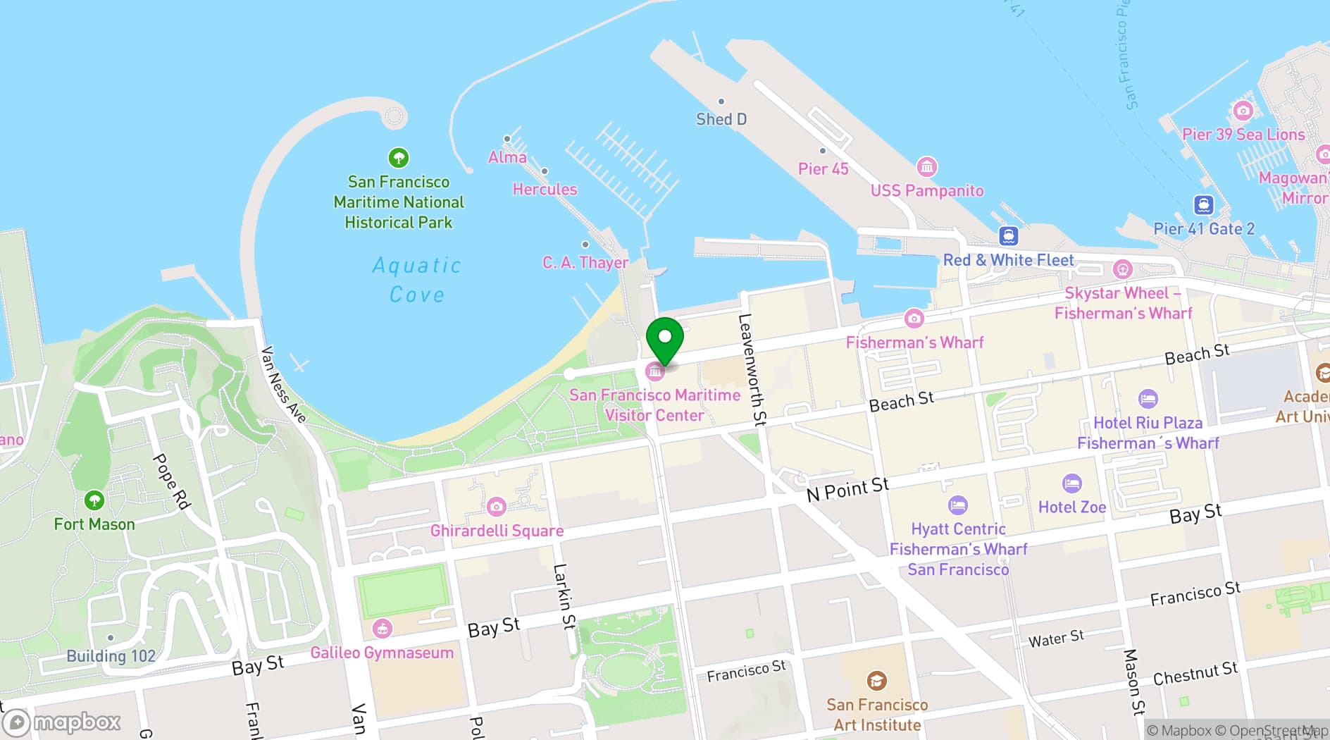 Map showing Argonaut Hotel