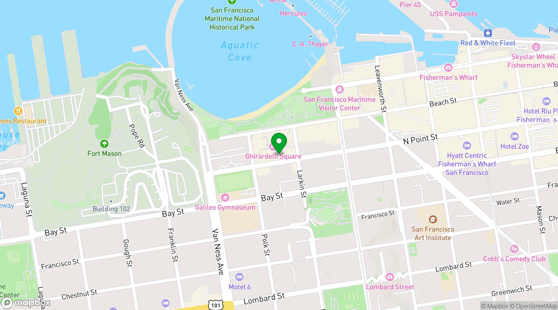 Map showing Fairmont Heritage Place, Ghirardelli Square