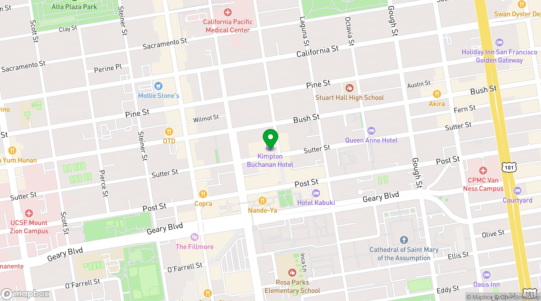 Map showing Kimpton Hotel Enso