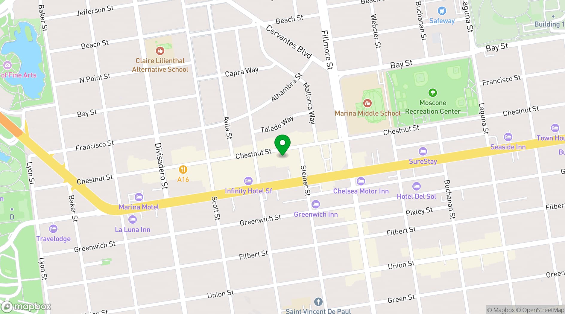 Map showing Lee Neighborhood Theatres