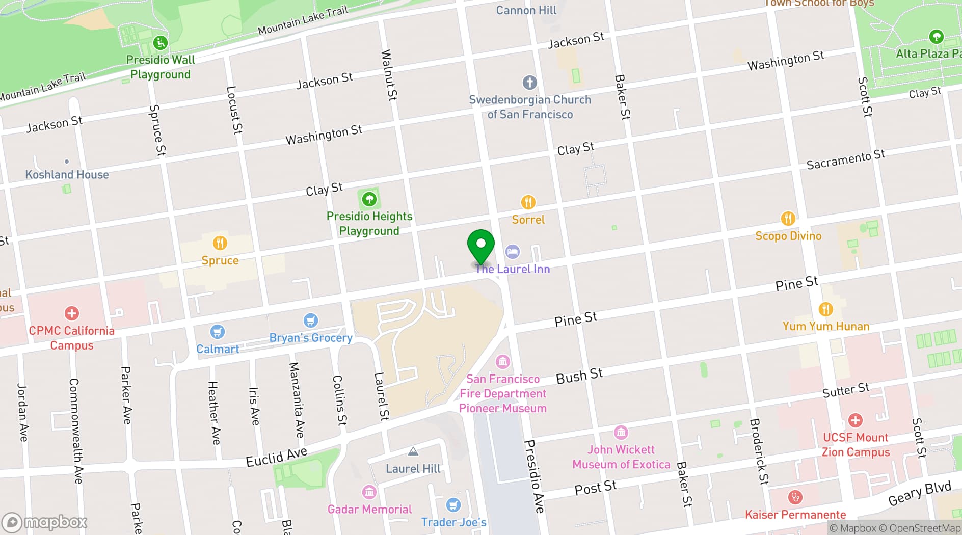 Map showing Jewish Community Center of San Francisco