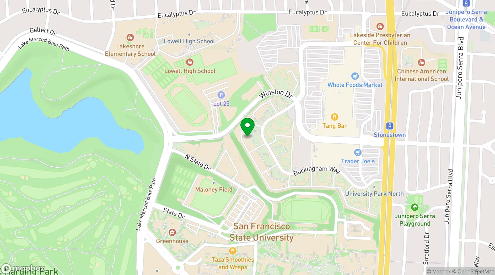 Map showing University Park North