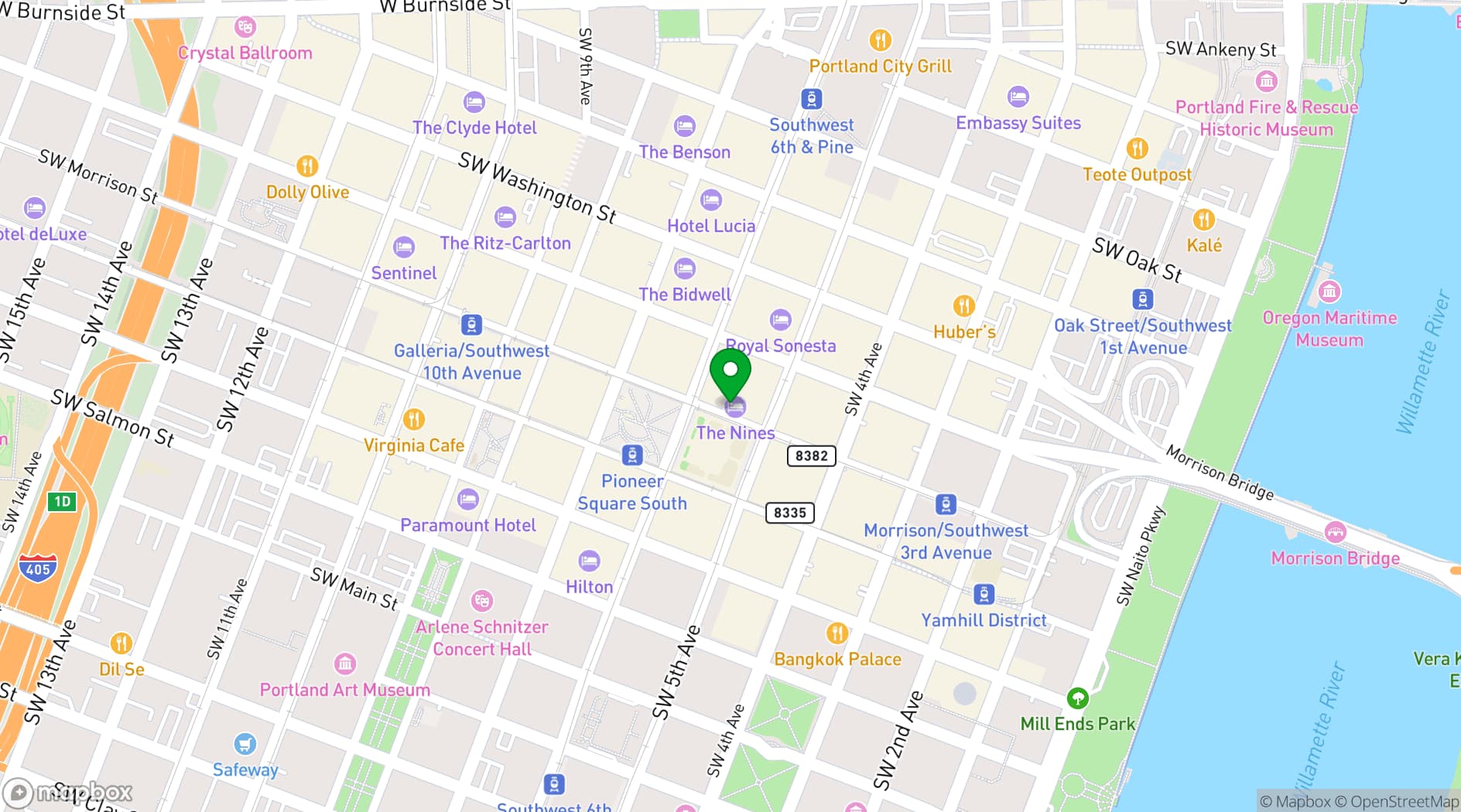 Map showing Departure Restaurant + Lounge