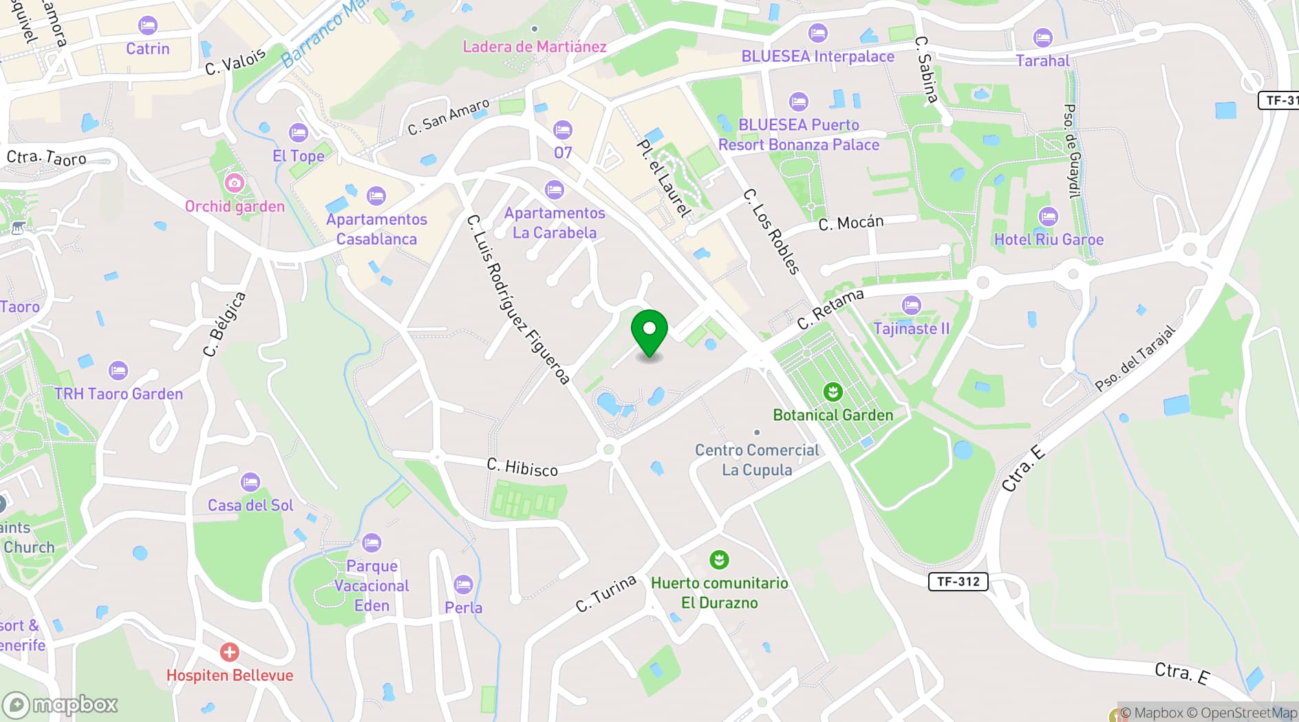 Map showing Hotel Botánico & The Oriental Spa Garden