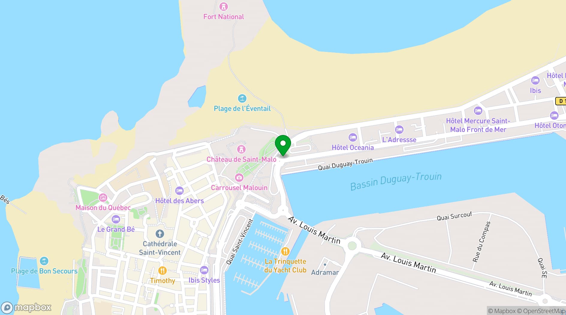 Map showing Le Palais du Grand Large