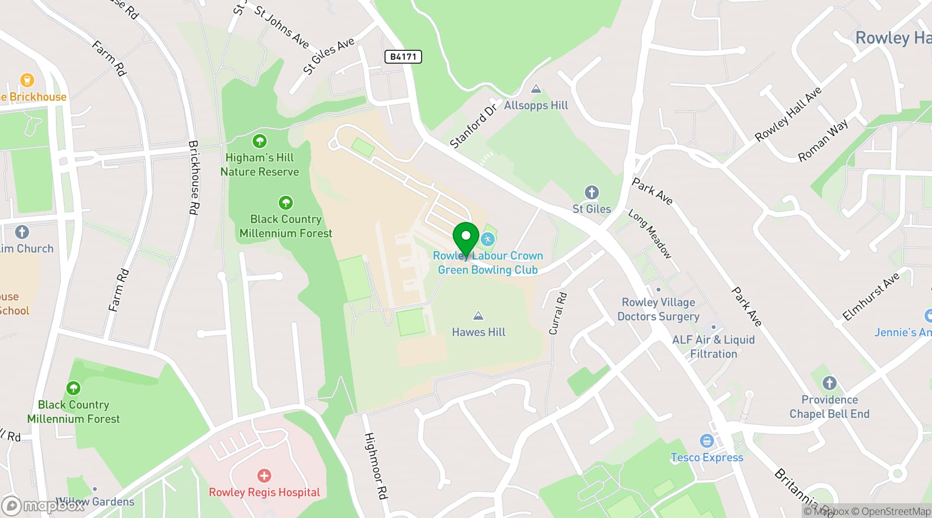 Map showing Rowley Campus