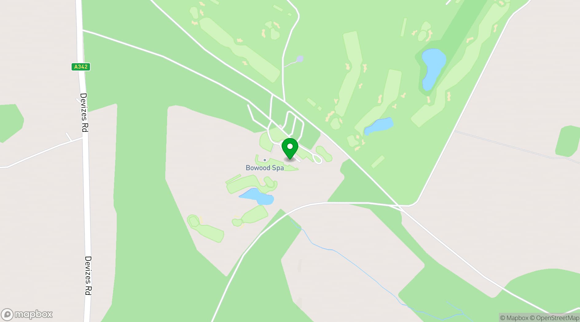 Map showing Bowood Hotel, Spa & Golf Resort