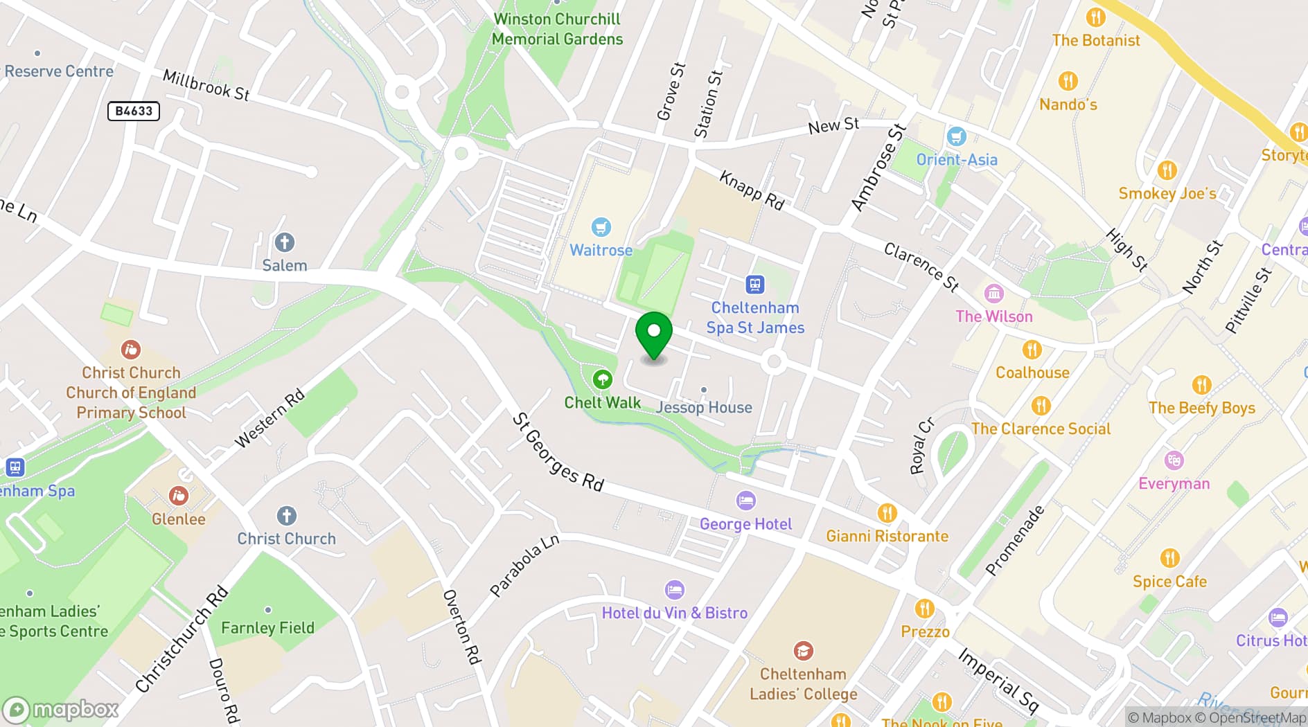 Map showing Clockwise Cheltenham