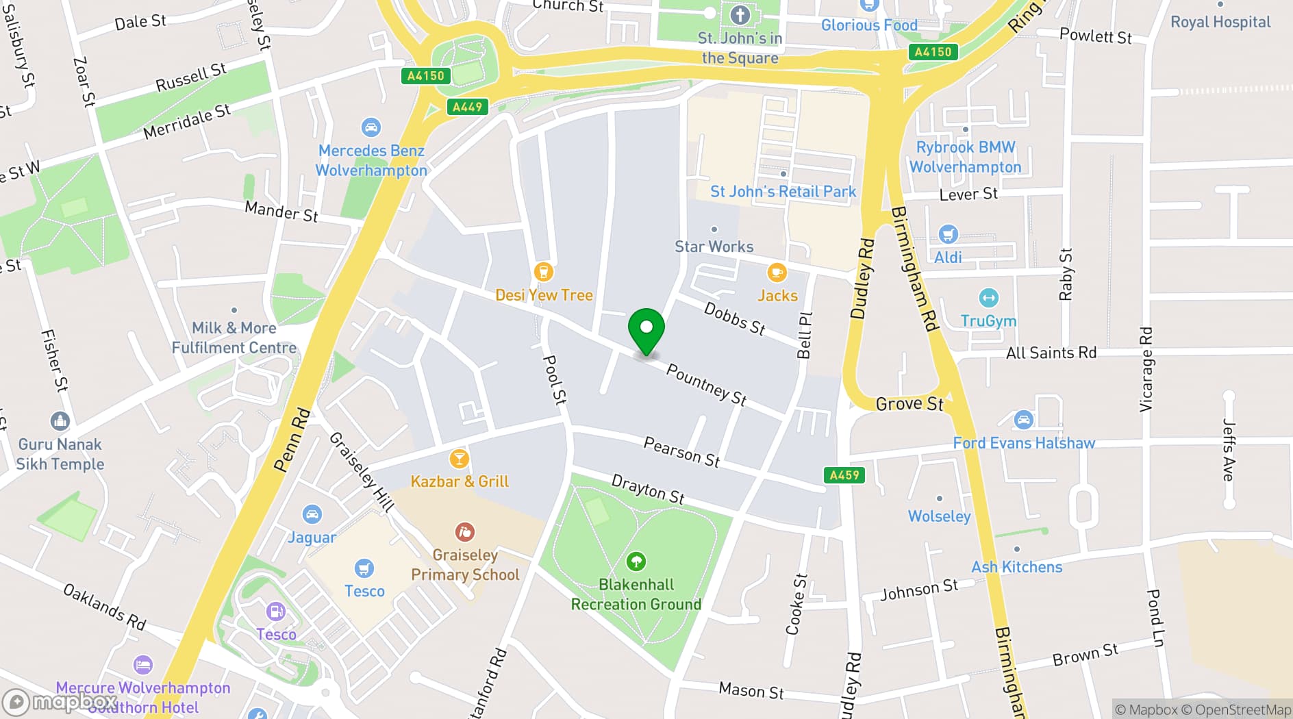 Map showing Royale Banqueting Suite 