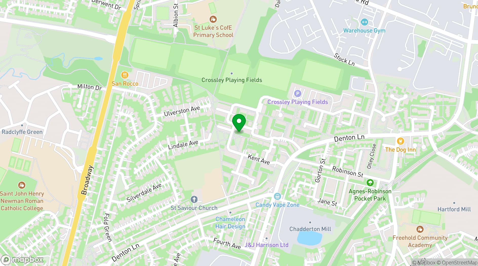 Map showing Oldham Event Centre