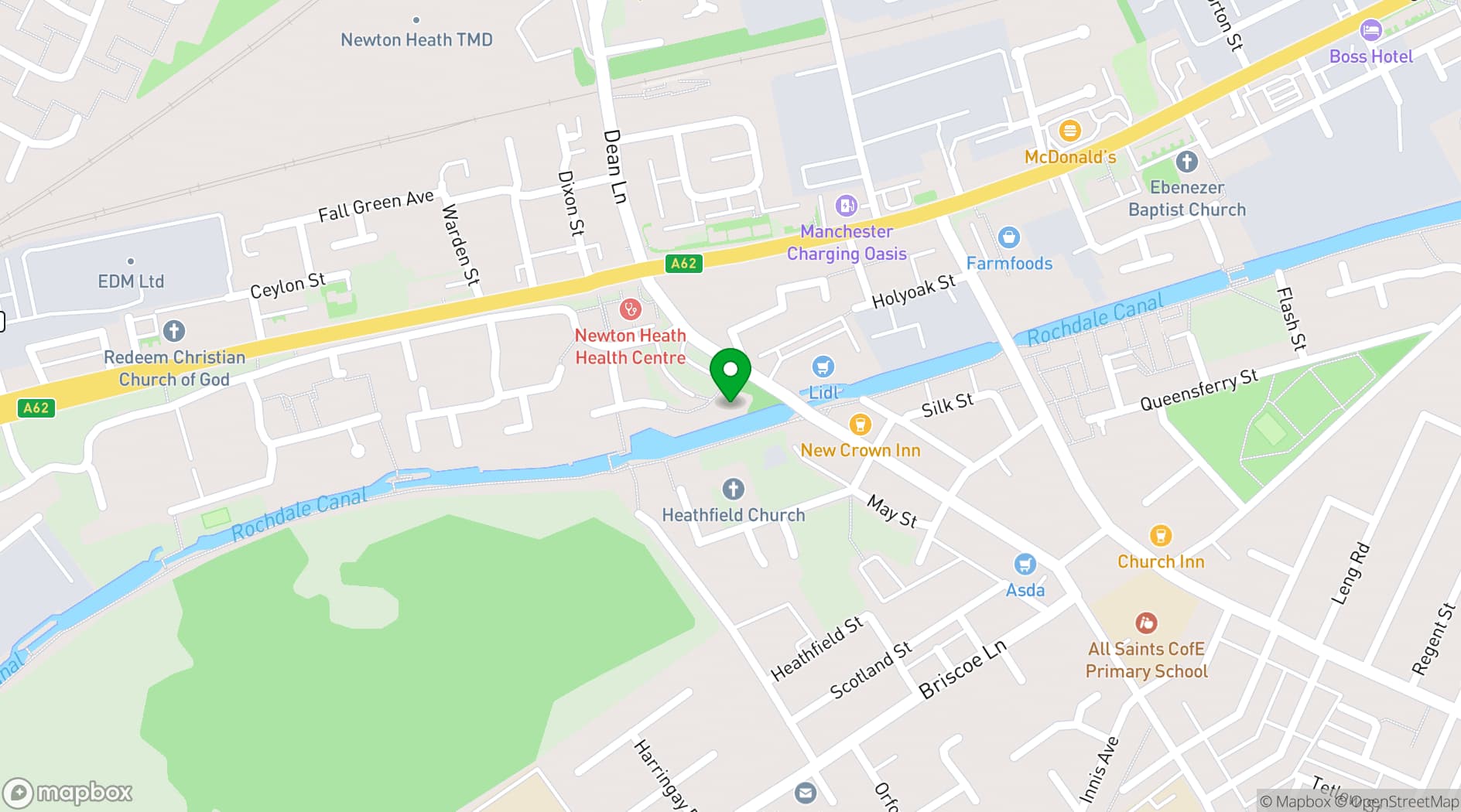Map showing Newton Heath Library