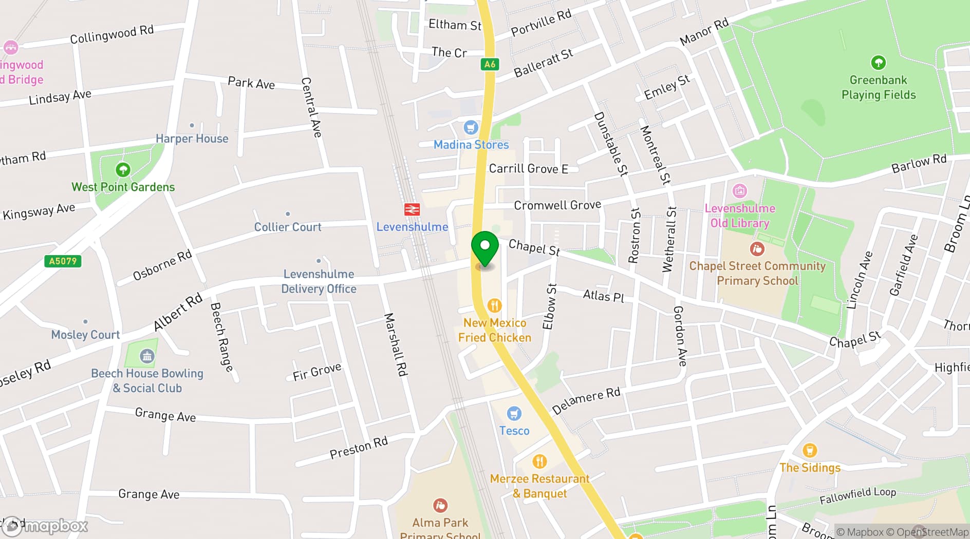 Map showing Cibus Pizza