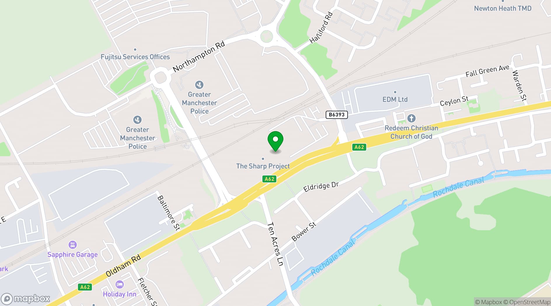 Map showing 80 Hertz Recording Studios