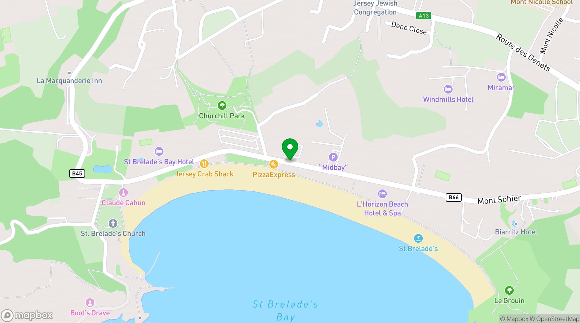 Map showing L'Horizon Beach Hotel & Spa