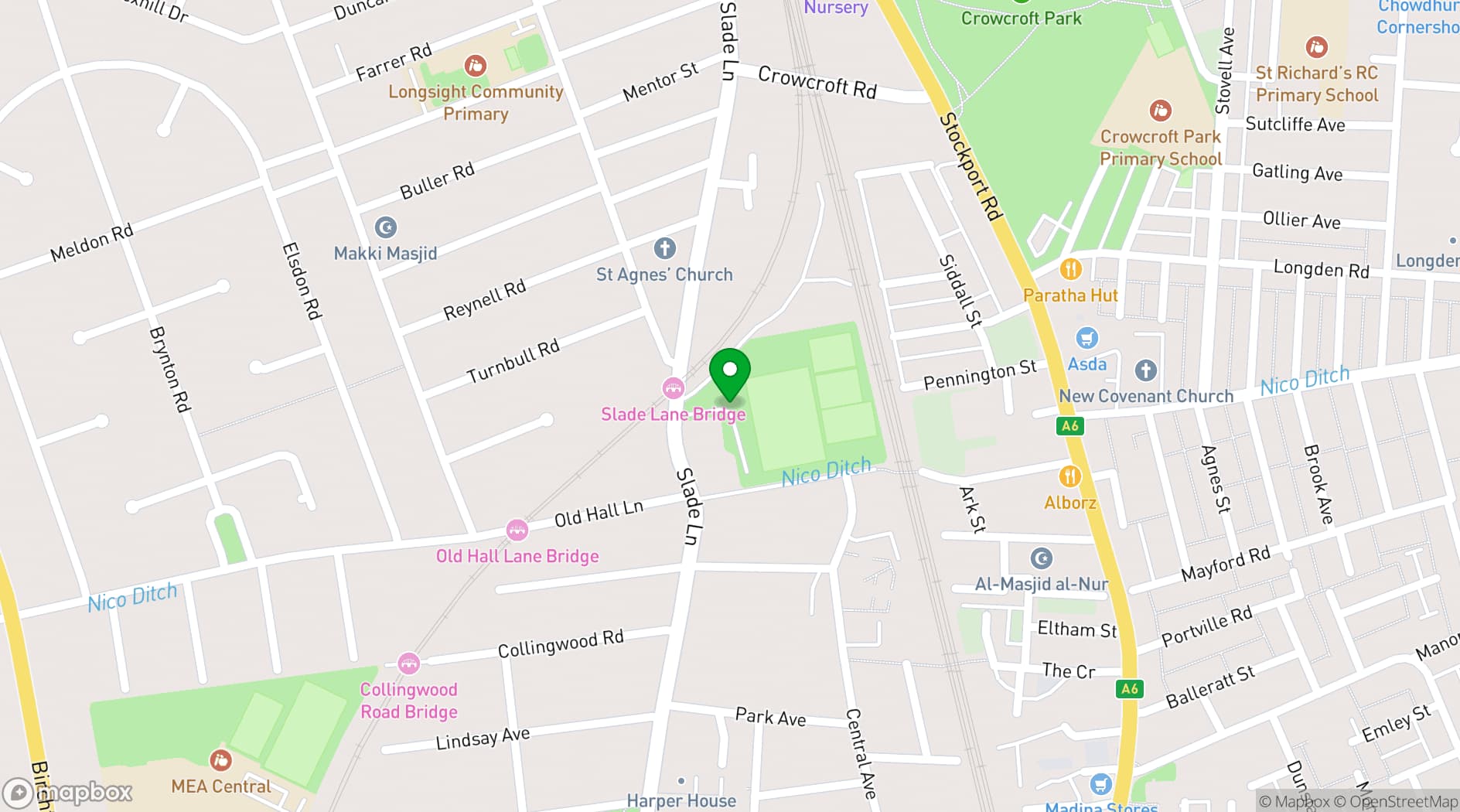 Map showing Rushford Park