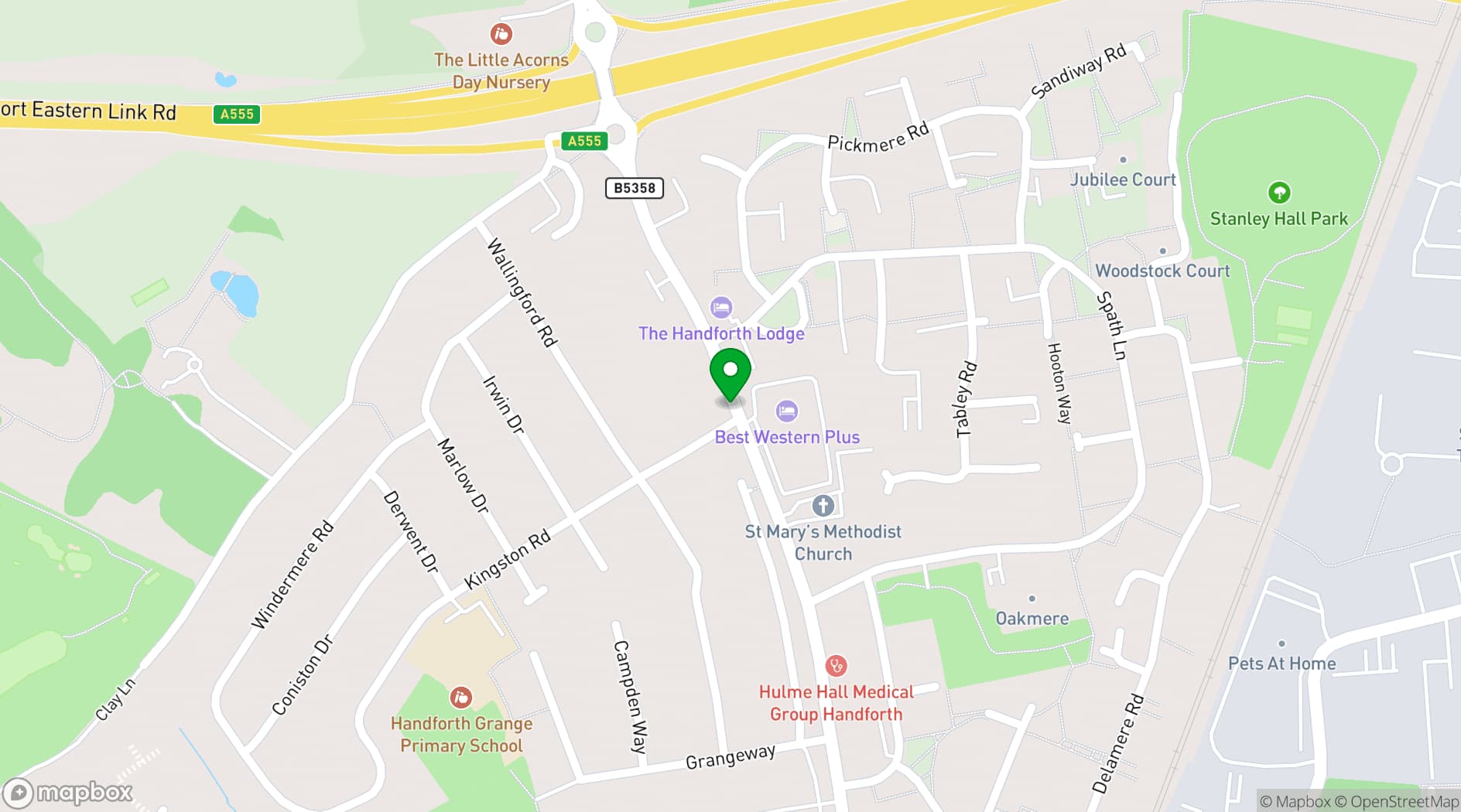 Map showing Best Western Pinewood Manchester Airport - Wilmslow Hotel
