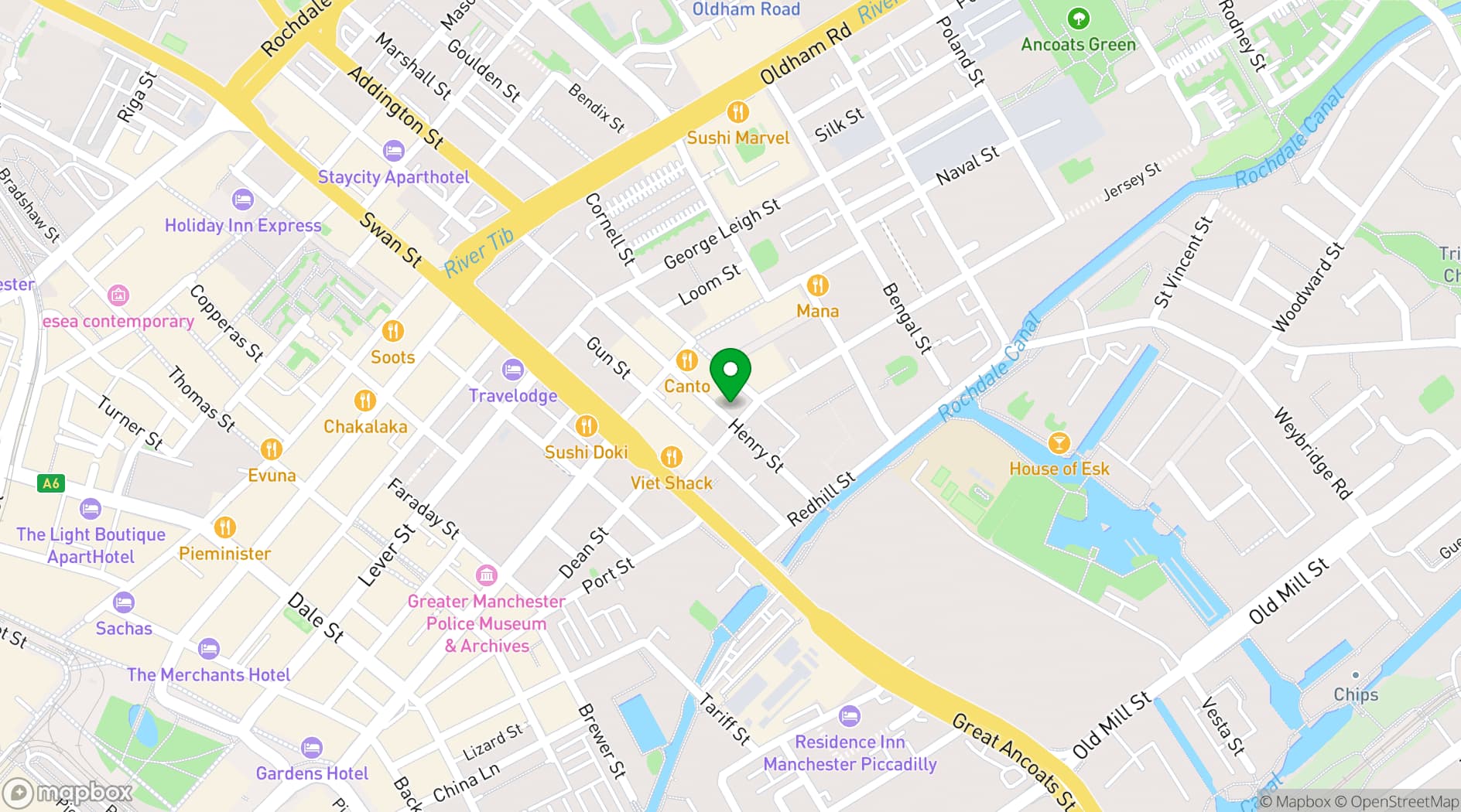 Map showing The Vegetarian Society