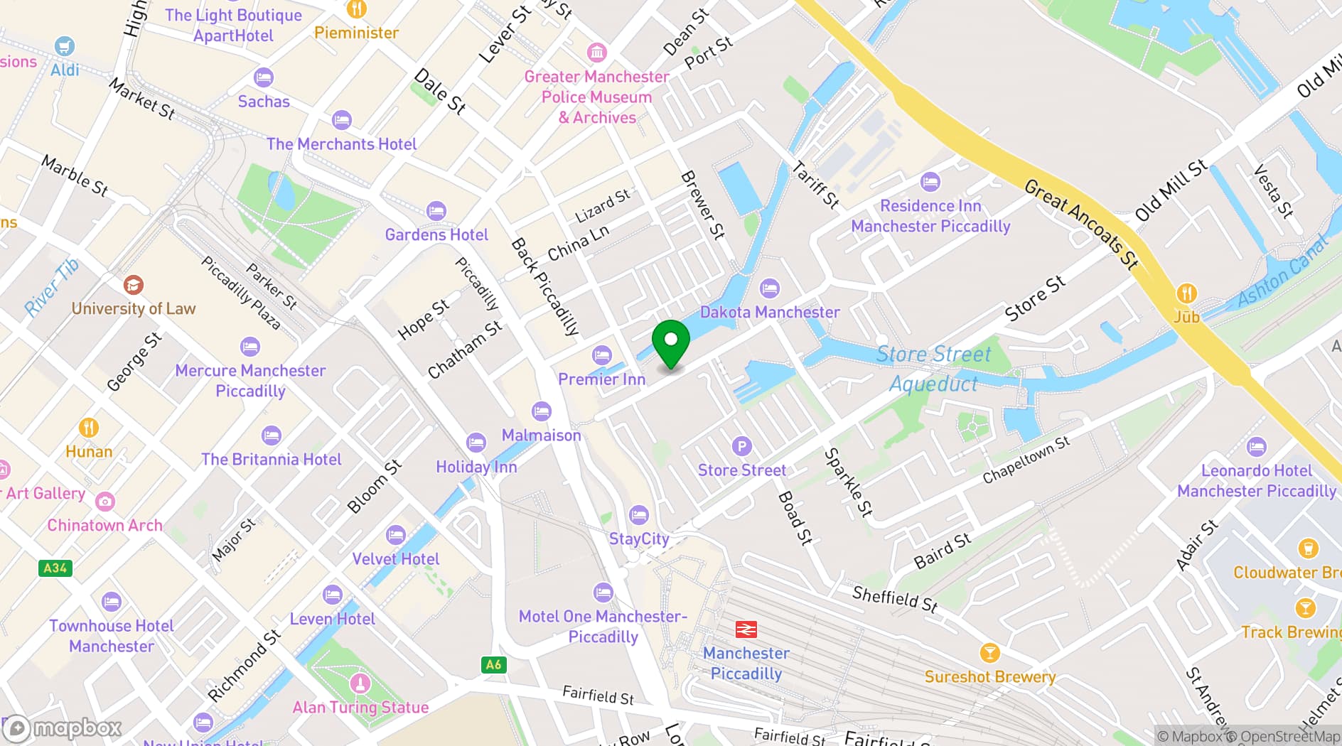 Map showing The Reach at Piccadilly Manchester - Tribute by Marriott