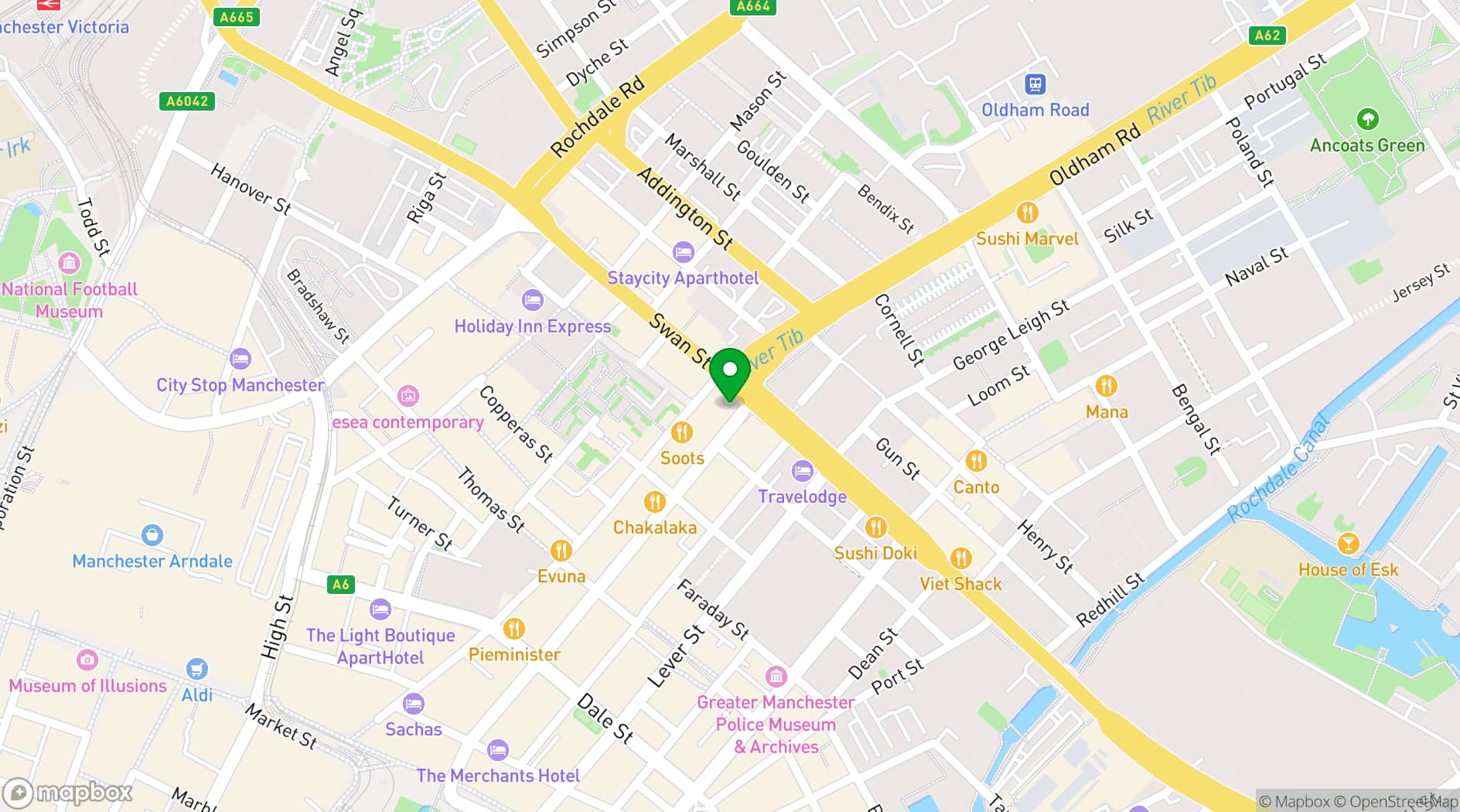 Map showing The Wayfarer
