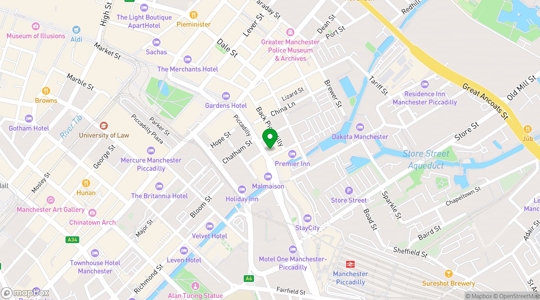 Map showing ABode Manchester