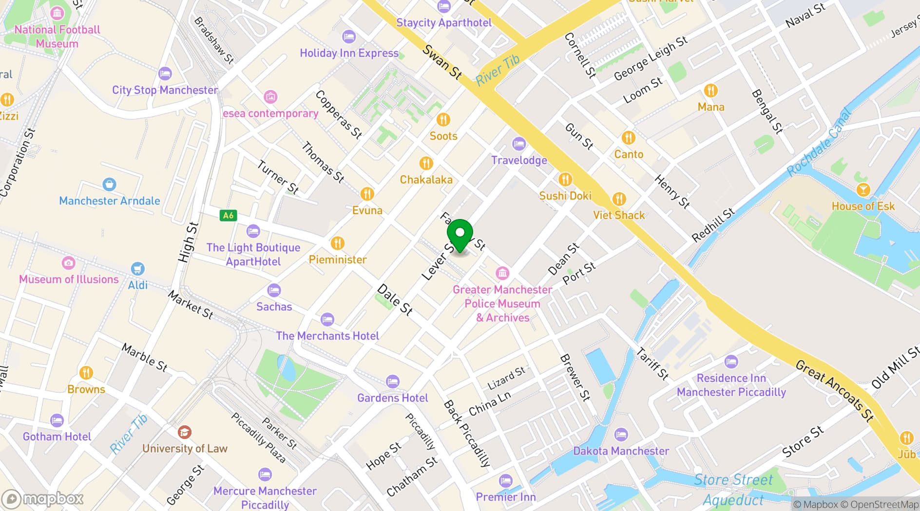 Map showing Public Manchester