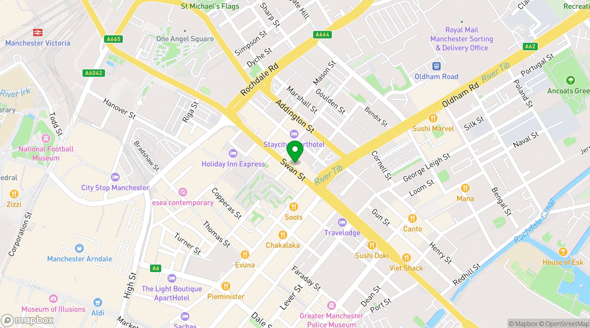 Map showing Creative Together, Swan Buildings