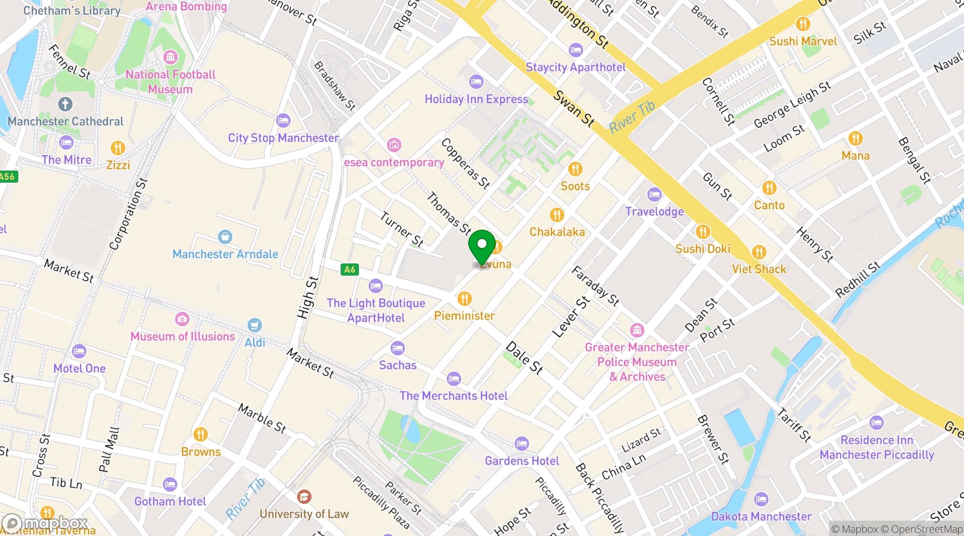 Map showing Tib Street Garden