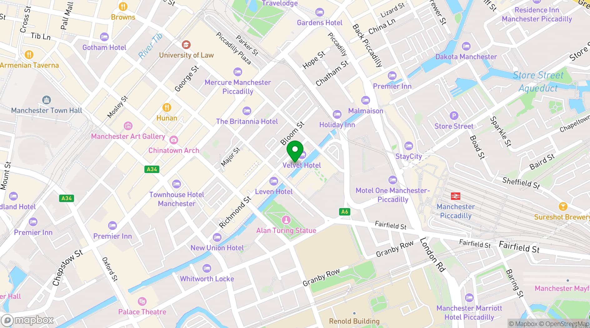 Map showing The Brewers Manchester