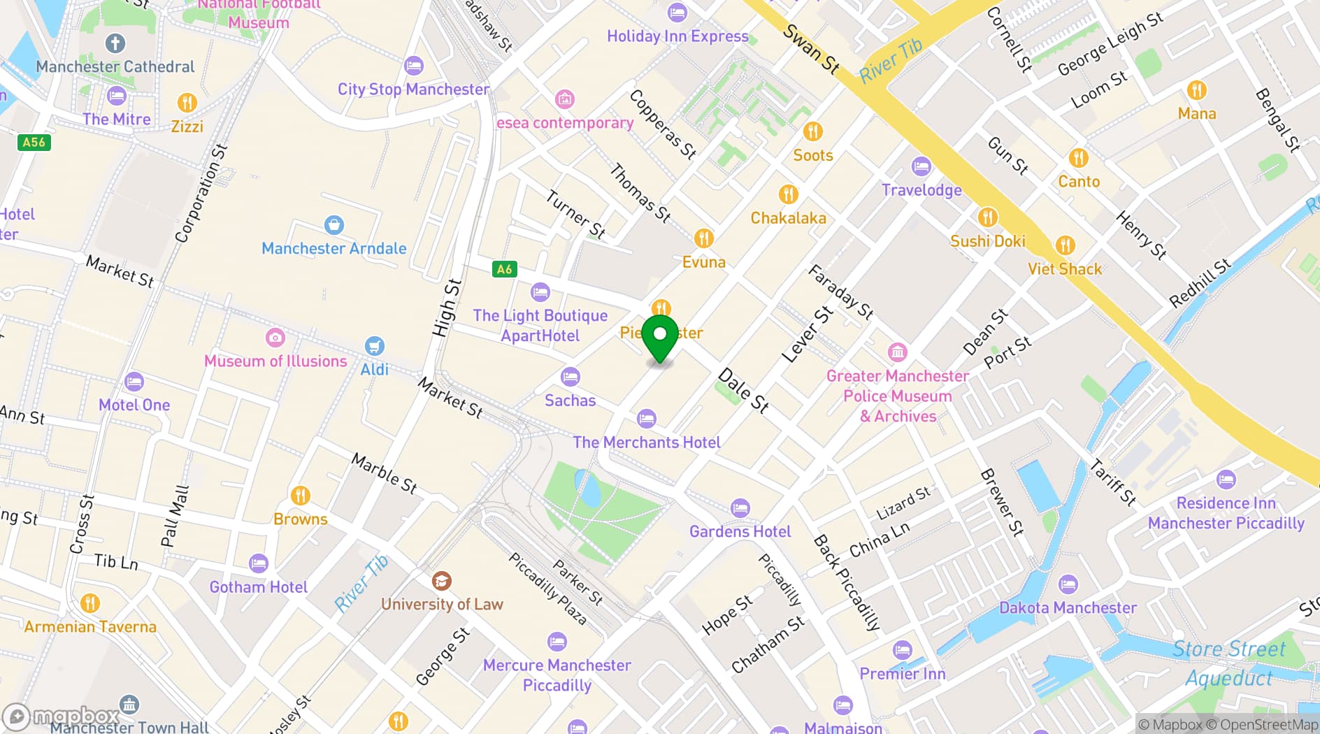 Map showing 33 Oldham Street