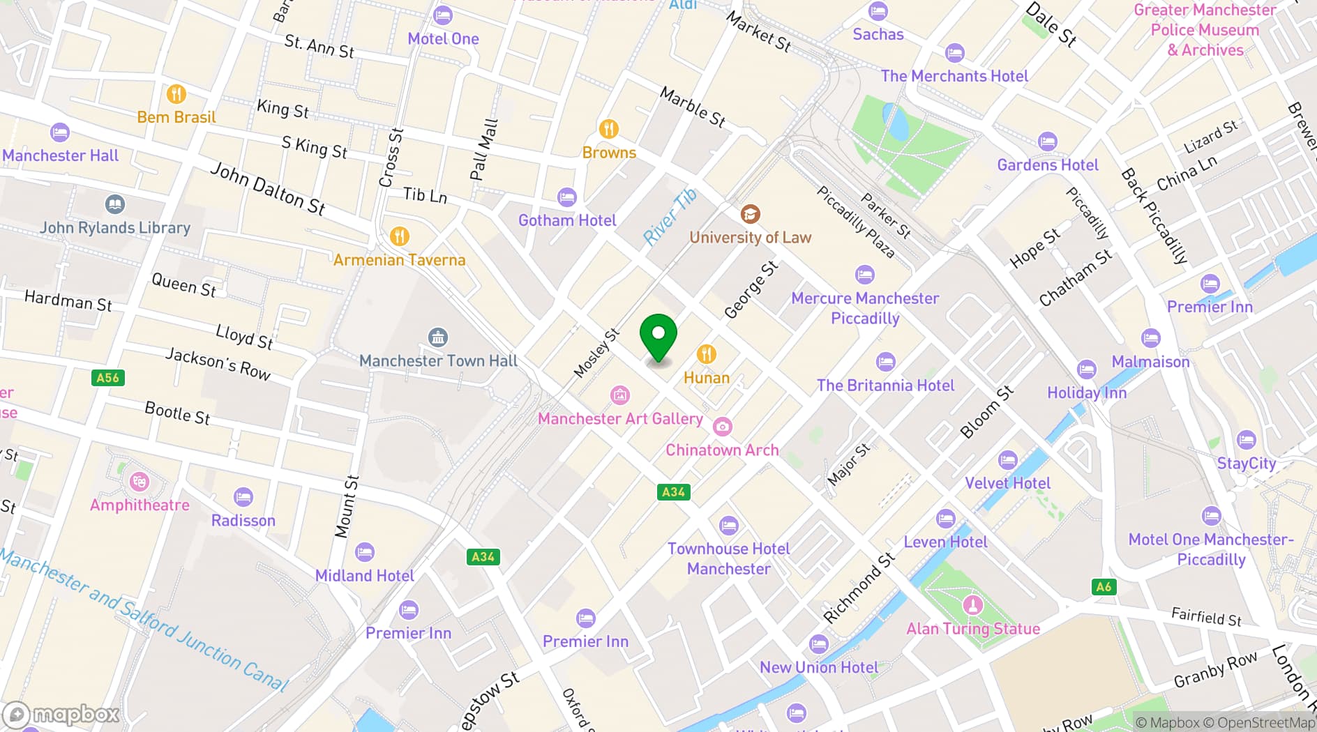 Map showing Teppanyaki Chinatown